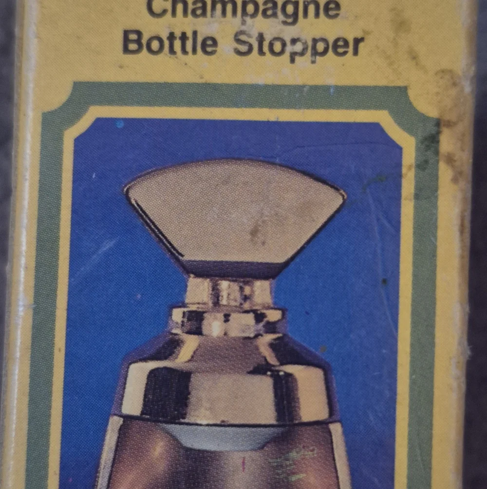 Vintage 24 Carat Gold Plate Champagne Wine Bottle Stopper In Original Box New